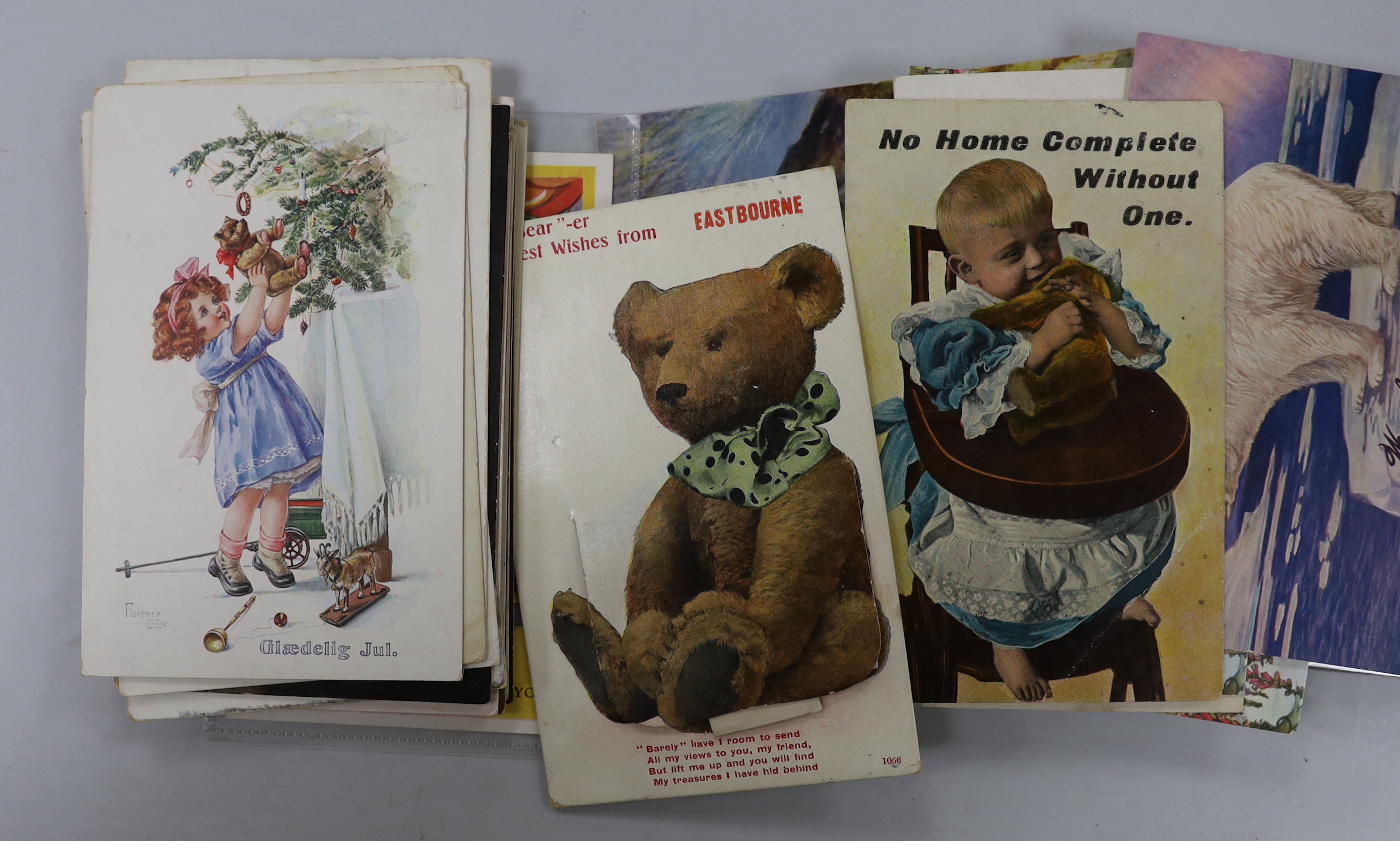 A large quantity of early teddy bear postcards